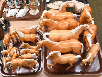 Lot 243 - Beswick Palamino Horses and Foals (two trays)
