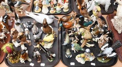 Lot 236 - Various Pottery and Porcelain Bird Models,...