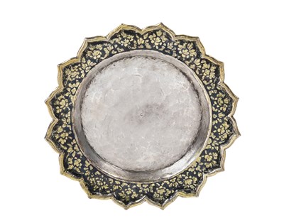 Lot 2090 - A Thai Parcel-Gilt Silver and Niello Dish