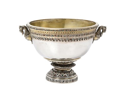 Lot 2085 - A Thai Parcel-Gilt Silver and Enamel Bowl