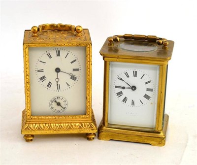 Lot 137 - A carriage timepiece and an alarm timepiece (2)