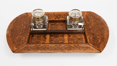 Lot 340 - A Victorian Rosewood and Mahogany Marquetry...