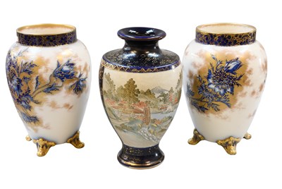 Lot 319 - A Japanese Satsuma Earthenware Vase, early...