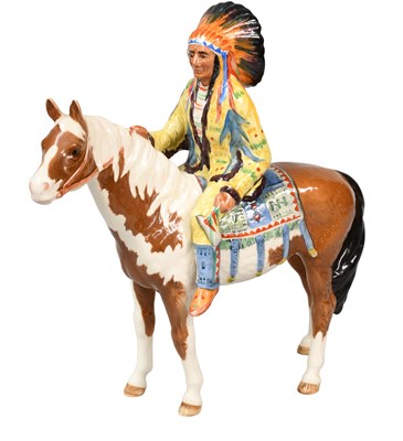 Lot 276 - Beswick Mounted Indian, model No. 1391,...