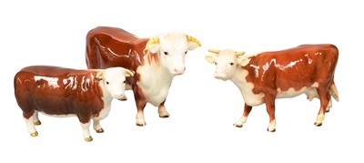 Lot 278 - Beswick Hereford Cattle, (3)