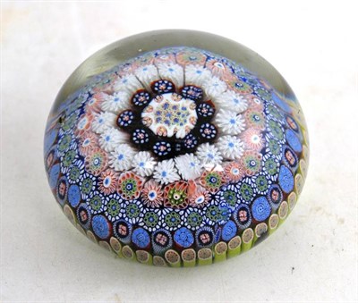 Lot 140 - A St Louis millefiori glass paperweight, one of the canes initialled SL (a.f.)