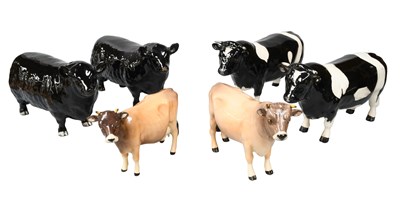 Lot 275 - Beswick Cattle, comprising: Jersey Bull and...