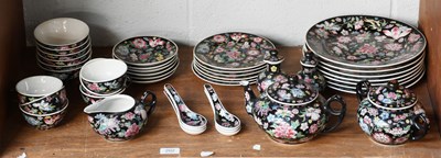 Lot 202 - Chinese Porcelain Famille Noir Dinner and Tea...
