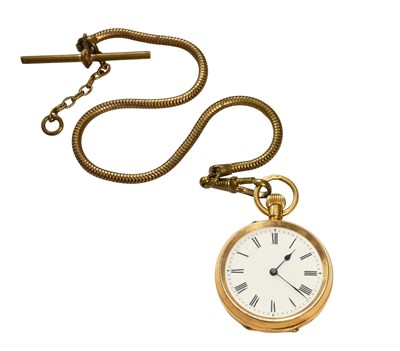 Lot 432 - A Lady's 18 Carat Gold Fob Watch, manual wound...