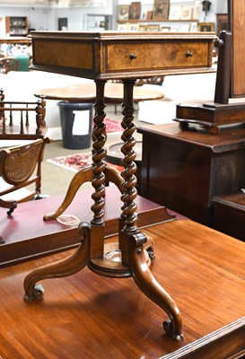 Lot 1251 - A Victorian Burr Walnut Work Table, the...