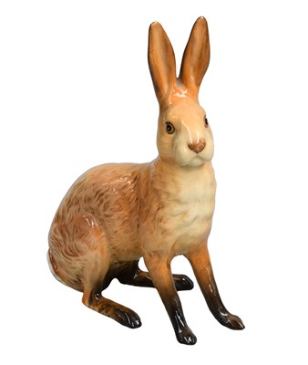 Lot 1133 - Beswick Seated Hare, model No. 1025, tan gloss...