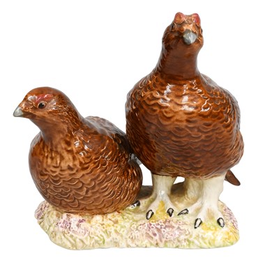 Lot 1127 - Beswick Grouse (Pair), model No. 2063, brown...