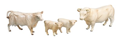 Lot 1121 - Beswick Charolais Cattle, comprising: Bull,...