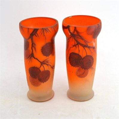 Lot 150 - Pair of 20th century glass vases