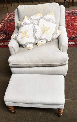 Lot 1402 - A Deep Seated and Cream Upholstered Armchair,...