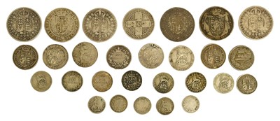 Lot 113 - Mixed British Pre-1920 Silver Coins, sterling...