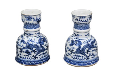 Lot 280 - A Pair of Chinese Porcelain Candle Stands,...