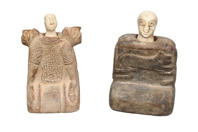 Lot 295 - Two Carved Stone Bactrian Ritual Idols, with...