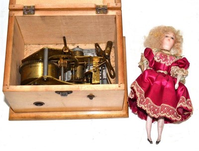 Lot 156 - Small musical box and a German doll