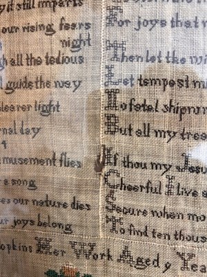 Lot 2050 - Decorative Sampler Worked by Cordelia Hopkins,...