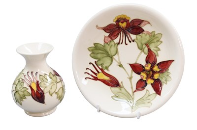 Lot 177 - A Walter Moorcroft Pottery Vase and Dish,...
