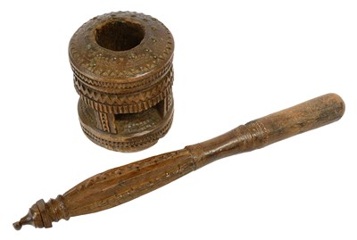 Lot 285 - A 19th Century North African Carved Wood...