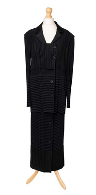 Lot 1010 - Issey Miyake Black Pleated Two Piece Skirt and...