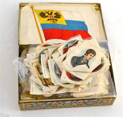 Lot 159 - A collection of silk cigarette cards including military, natural history, flags etc