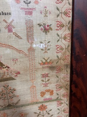 Lot 2052 - Large Early 19th Century Adam and Eve Sampler...