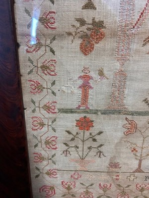 Lot 2052 - Large Early 19th Century Adam and Eve Sampler...