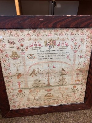 Lot 2052 - Large Early 19th Century Adam and Eve Sampler...