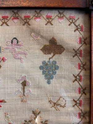 Lot 2052 - Large Early 19th Century Adam and Eve Sampler...
