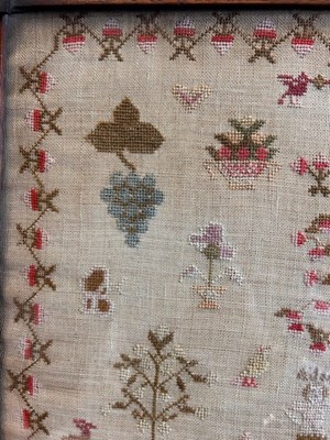 Lot 2052 - Large Early 19th Century Adam and Eve Sampler...