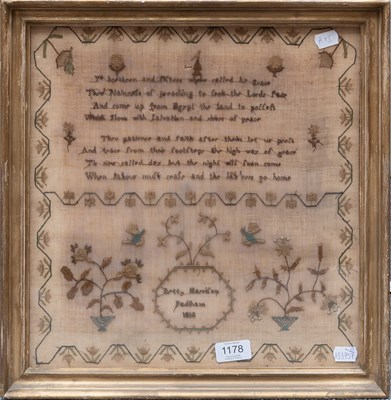 Lot 1178 - Early 19th Century Decorative Sampler Worked...