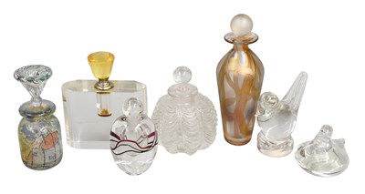Lot 324 - Studio Glass Scent Bottles, including Isle of...