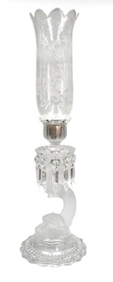 Lot 337 - A Baccarat Crystal Storm Candle, with etched...