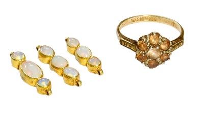 Lot 501 - A 9 Carat Gold Dress Ring, of cluster form,...