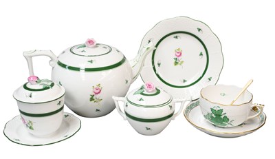 Lot 335 - A Herend Porcelain Teaset, in "Vienna Rose"...