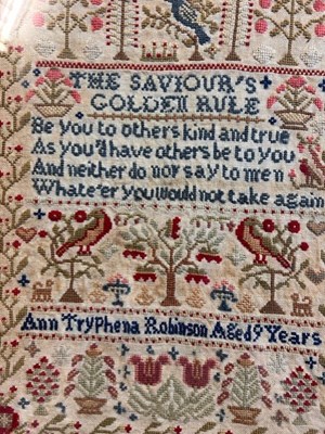 Lot 2010 - 19th Century Wool Work Sampler 'The Saviour's...