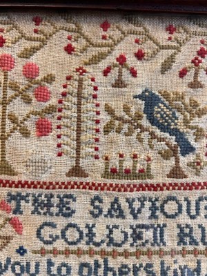Lot 2010 - 19th Century Wool Work Sampler 'The Saviour's...