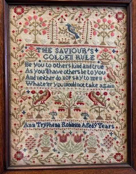 Lot 2010 - 19th Century Wool Work Sampler 'The Saviour's...