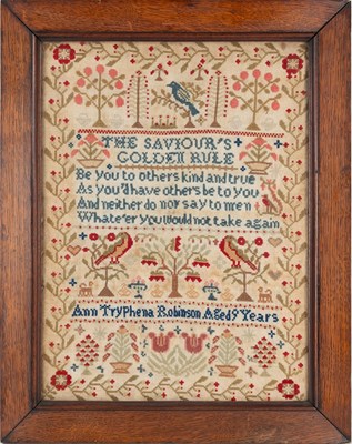 Lot 2010 - 19th Century Wool Work Sampler 'The Saviour's...
