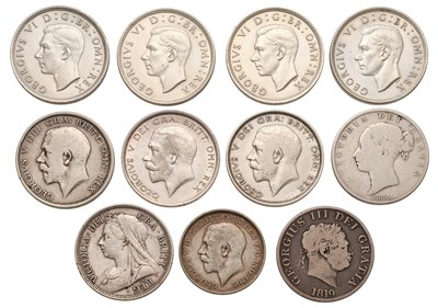 Lot 107 - Assorted UK Halfcrowns, to include: George III...