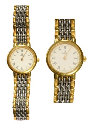 Lot 437 - A Lady's Bi-Metal Omega De Ville Wristwatch,...