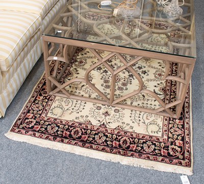 Lot 1296 - Saroukh Rug, the ivory field centred by a...