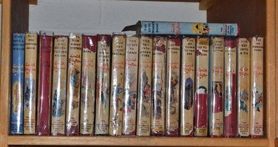 Lot 178 - Enid Blyton Famous Five series, nineteen volumes, mixed editions including firsts, dust wrappers in