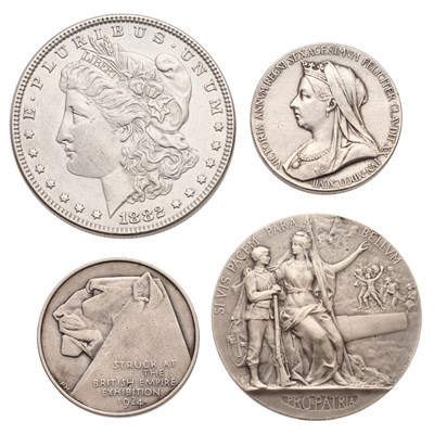 Lot 136 - Assorted Silver Medals and Coins, to include:...