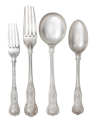 Lot 2045 - A Victorian and Later Silver Table-Service