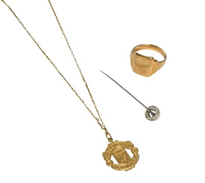 Lot 489 - A Diamond Stick Pin, the initials VW within an...