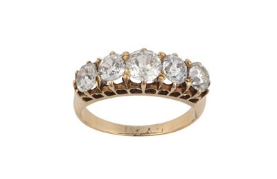 Lot 2265 - A Diamond Five Stone Ring the graduated old...